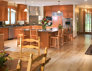 photo of wood floor in kitchen